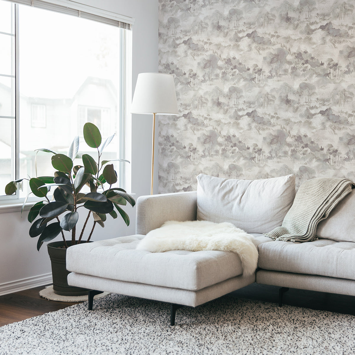 Nara Grey Toile Wallpaper