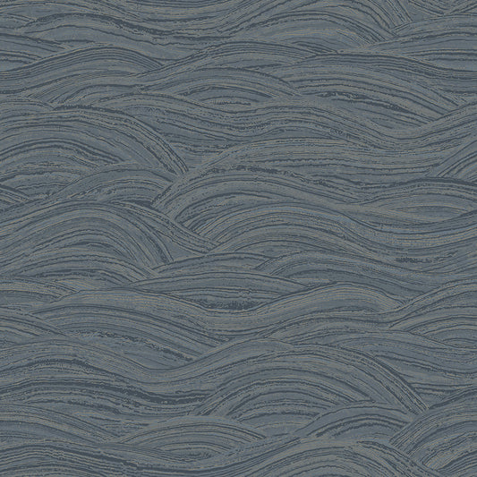 Leith Blue Zen Waves Wallpaper
