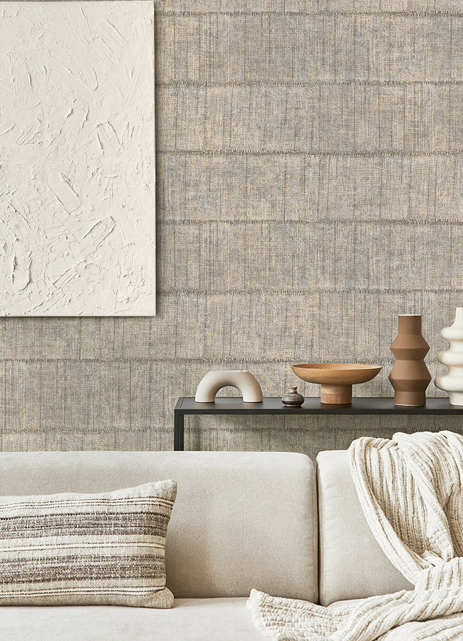 Blake Bone Texture Stripe Wallpaper