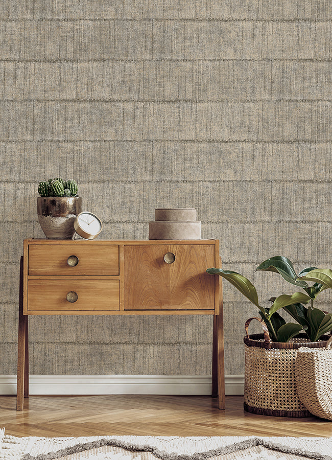 Blake Bone Texture Stripe Wallpaper