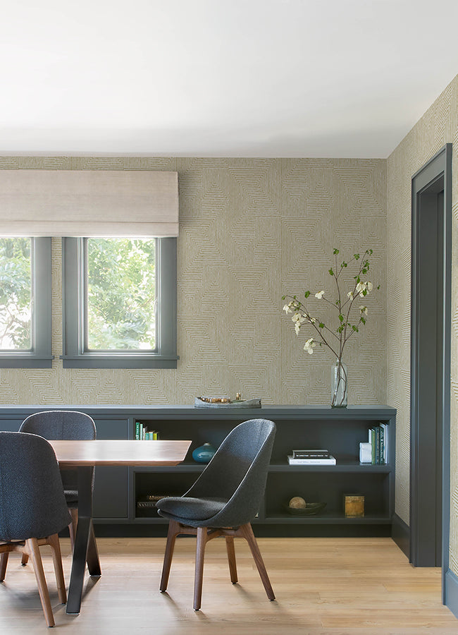 Mortenson Gold Geometric Wallpaper by Scott Living