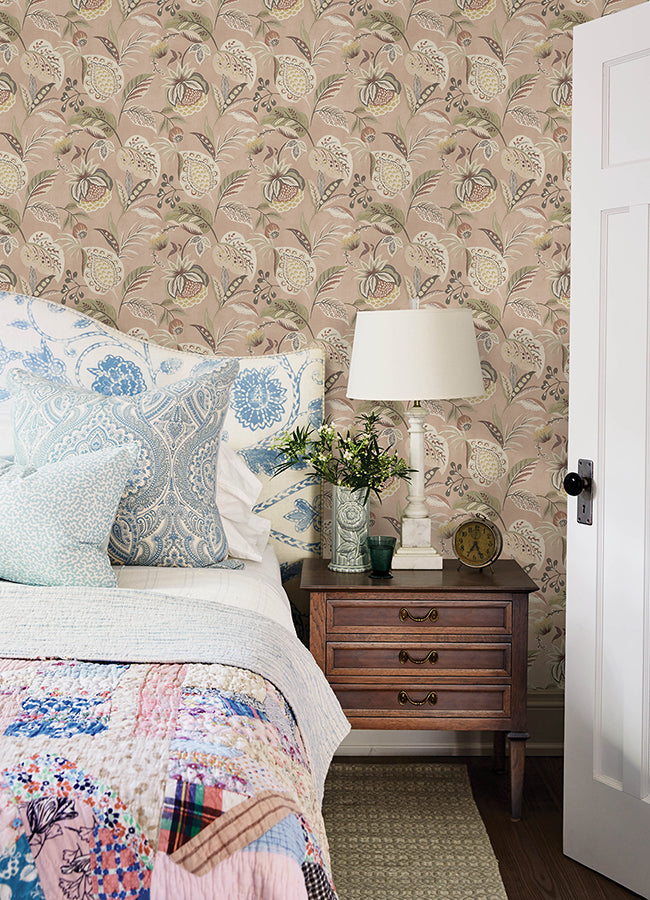 Bohemian Blush Jacobean Wallpaper