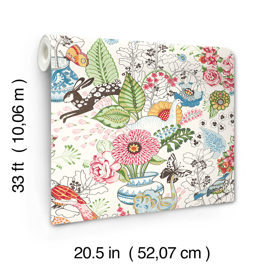 Whimsy Multicolor Fauna Wallpaper