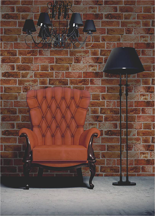 Dexter Orange Brick Wallpaper