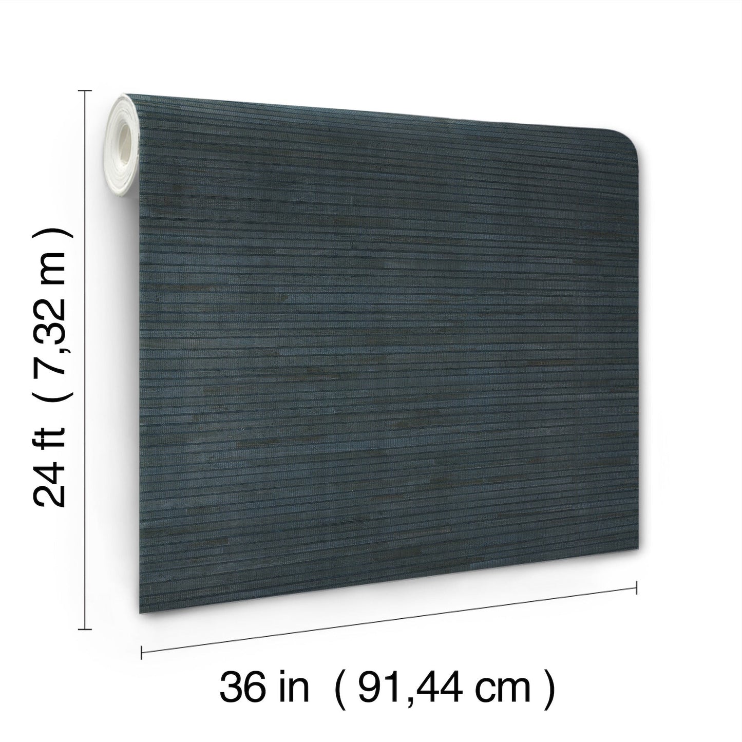 Hyacinth Leaf Wallpaper- Navy