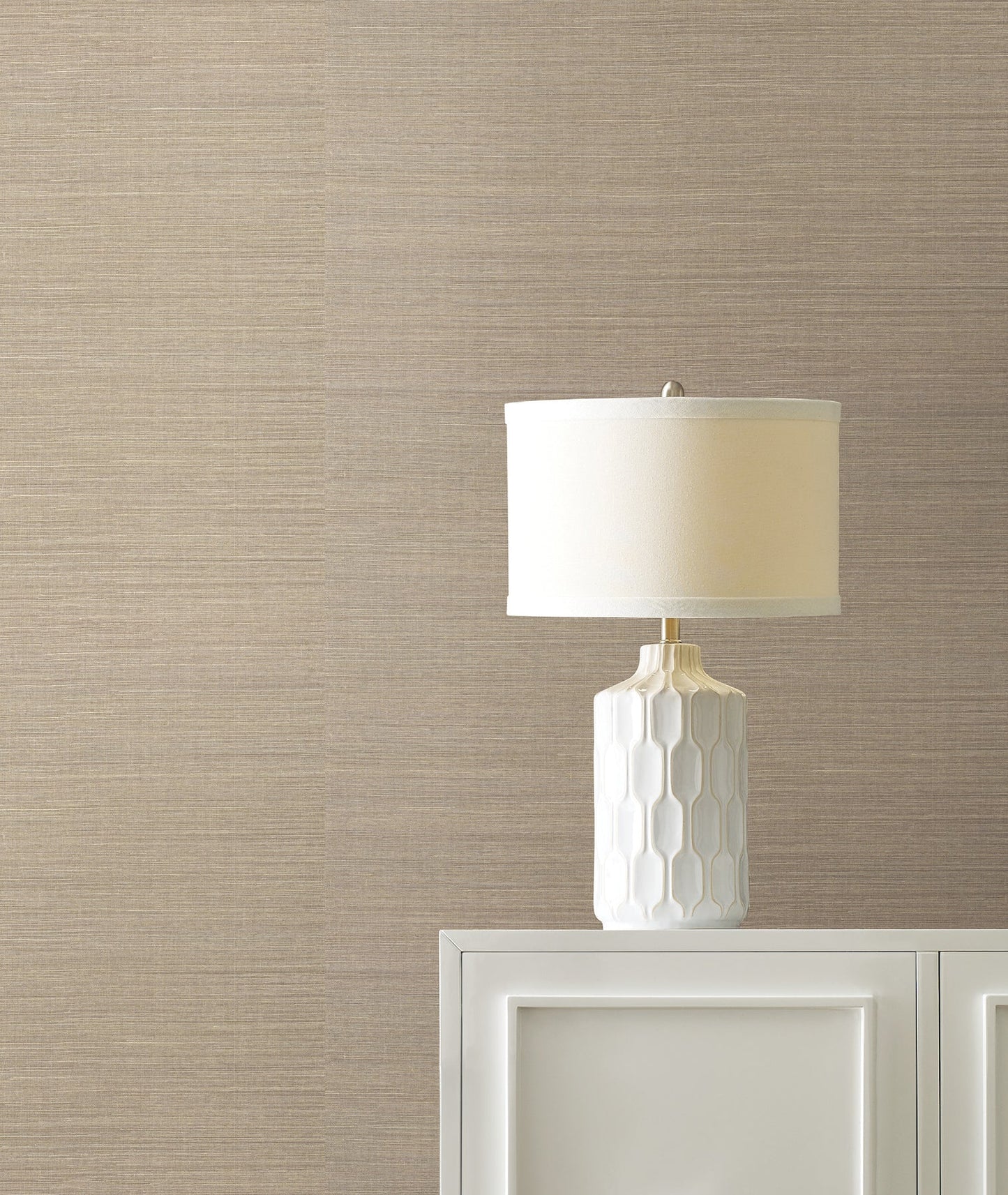 Maguey Silver and Beige Sisal Wallpaper- Silver and Beige