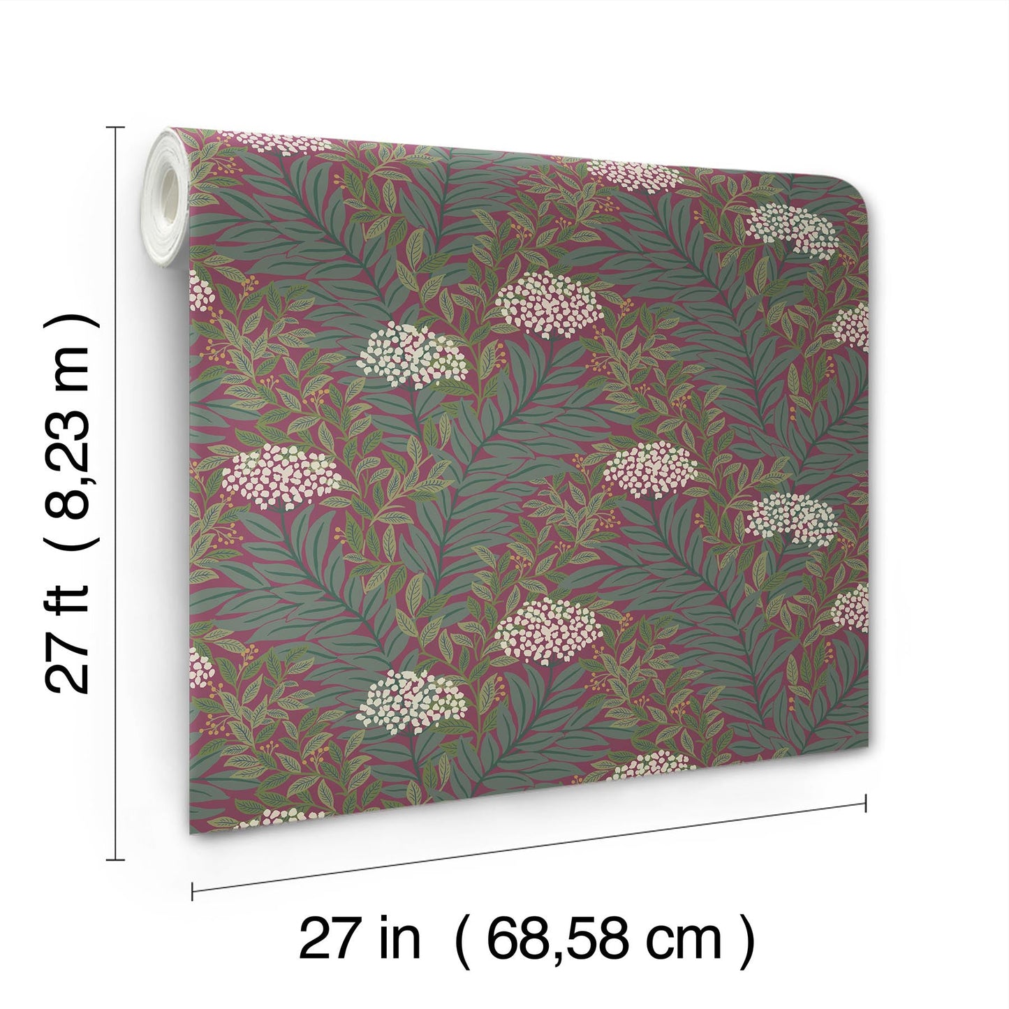 Highgrove Wallpaper- Burgundy
