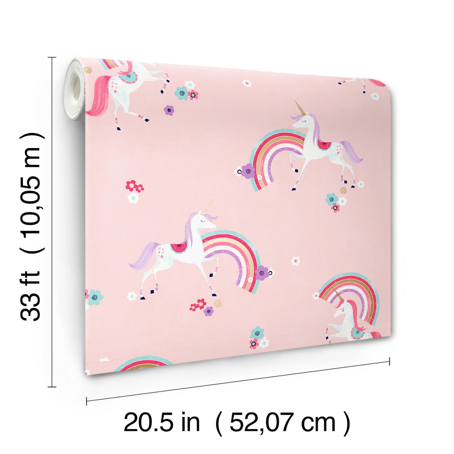 Rainbow Unicorn Pink Fantastical Wallpaper