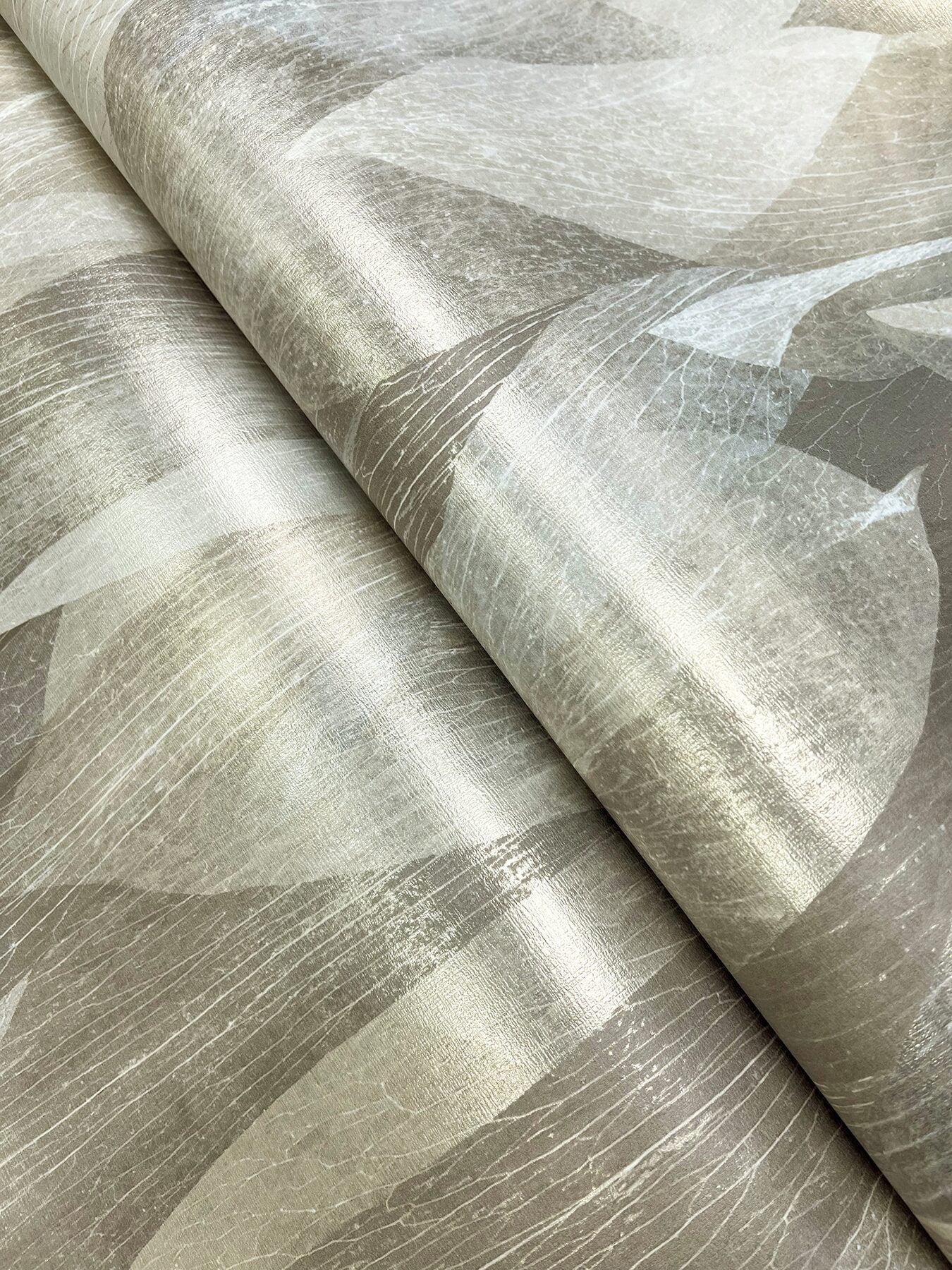Shimmering Canopy Neutral Botanical Wallpaper