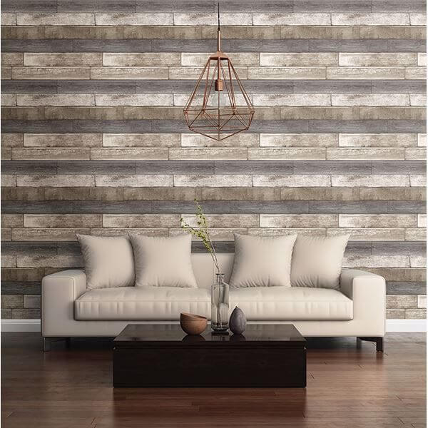 Grey Weathered Plank Wallpaper