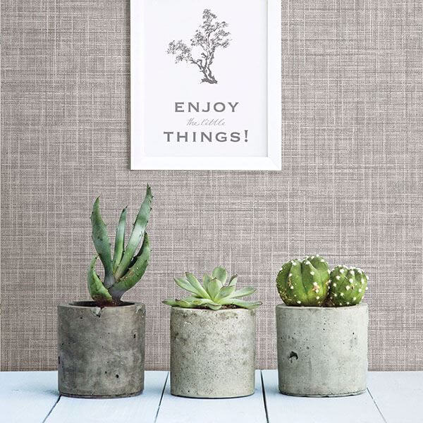 Mendocino Grey Linen Wallpaper