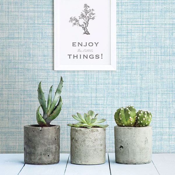 Mendocino Blue Linen Wallpaper