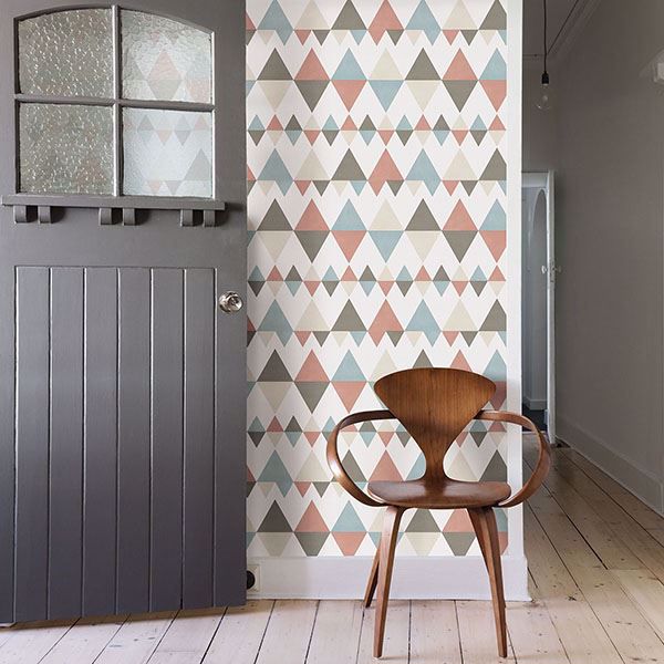Trilogy Coral Geometric Wallpaper