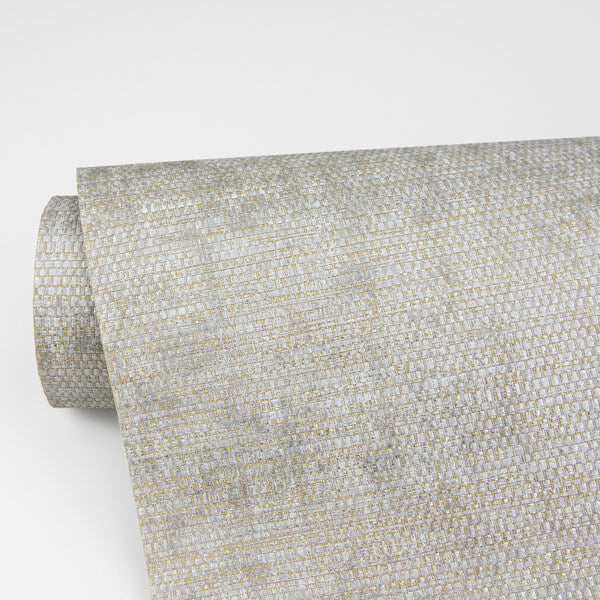 Kongur Silver Grasscloth Wallpaper