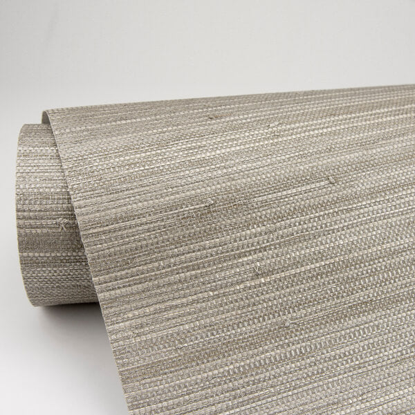 Tagum Grey Grasscloth Wallpaper