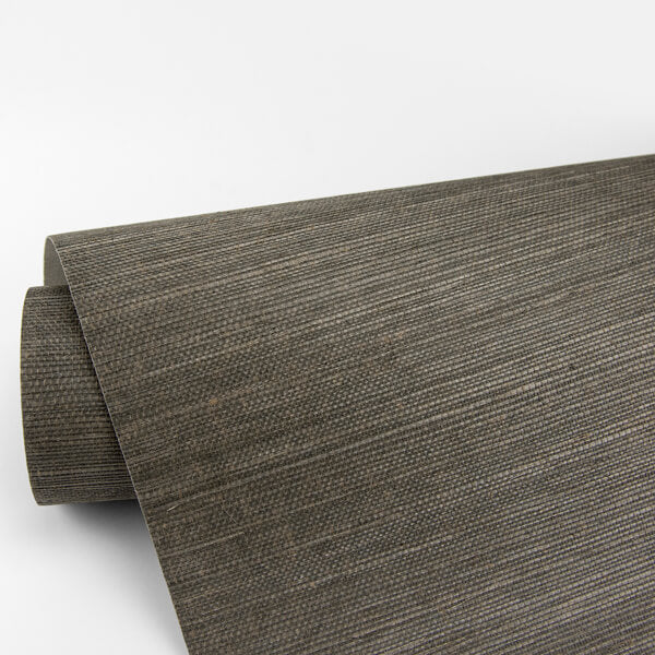 Ming Taupe Grasscloth Wallpaper