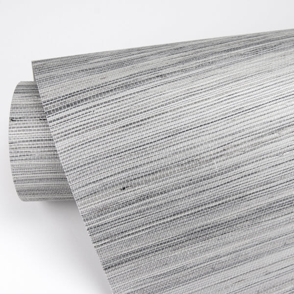 Baishin Silver Grasscloth Wallpaper