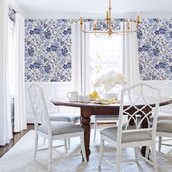 Gwyneth Indigo Floral Wallpaper