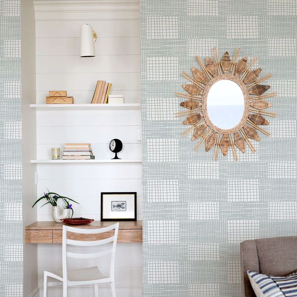 Maxwell Aqua Geometric Wallpaper