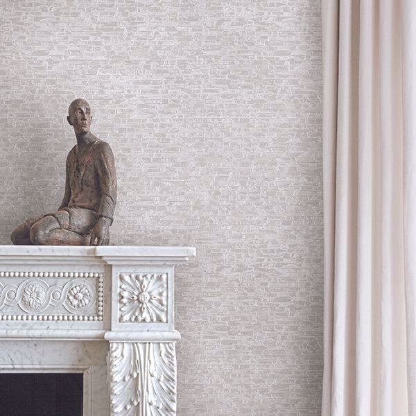 Belvedere Ivory Faux Slate Wallpaper