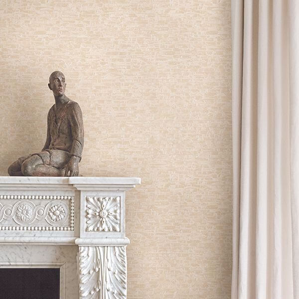 Belvedere Cream Faux Slate Wallpaper