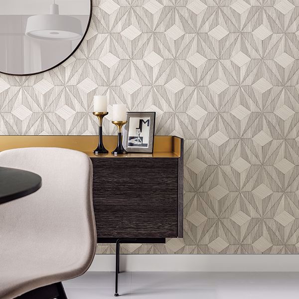 Paragon Silver Geometric Wallpaper