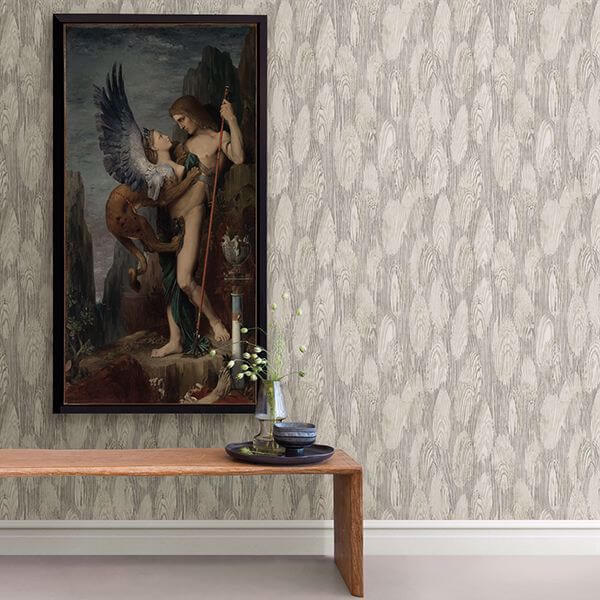 Monolith Grey Abstract Wood Wallpaper