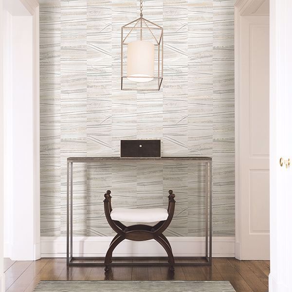 Lithos Grey Geometric Marble Wallpaper