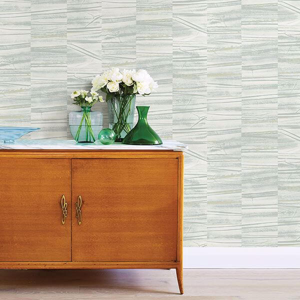 Lithos Sage Geometric Marble Wallpaper