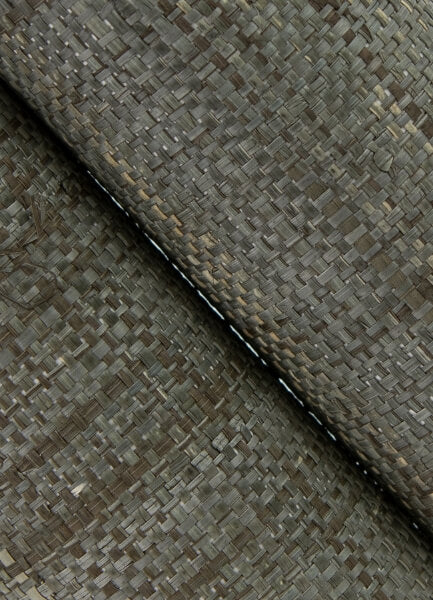 Cheng Grey Woven Grasscloth Wallpaper