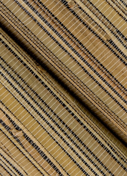 Ushi Black Grasscloth Wallpaper