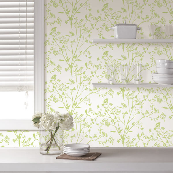 Southport Chartreuse Delicate Branches Wallpaper