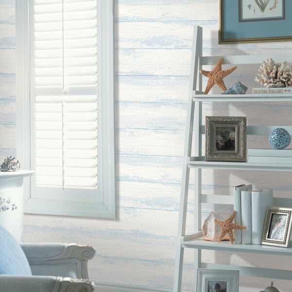 Truro Grey Weathered Shiplap Wallpaper