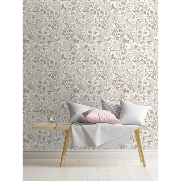 Ewald Beige Garden Vines Wallpaper