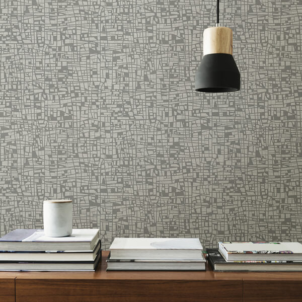 Tiffany Grey Abstract Geometric Wallpaper