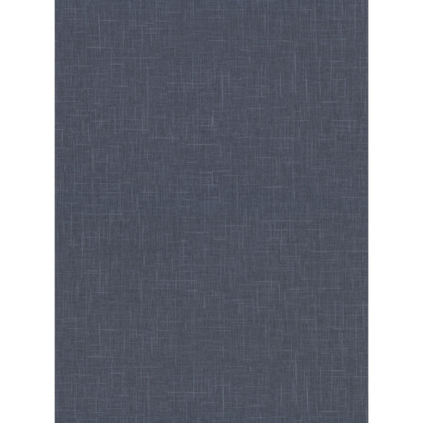 Linville Navy Faux Linen Wallpaper