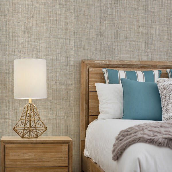 Tartan Wheat Distressed Texture Wallpaper