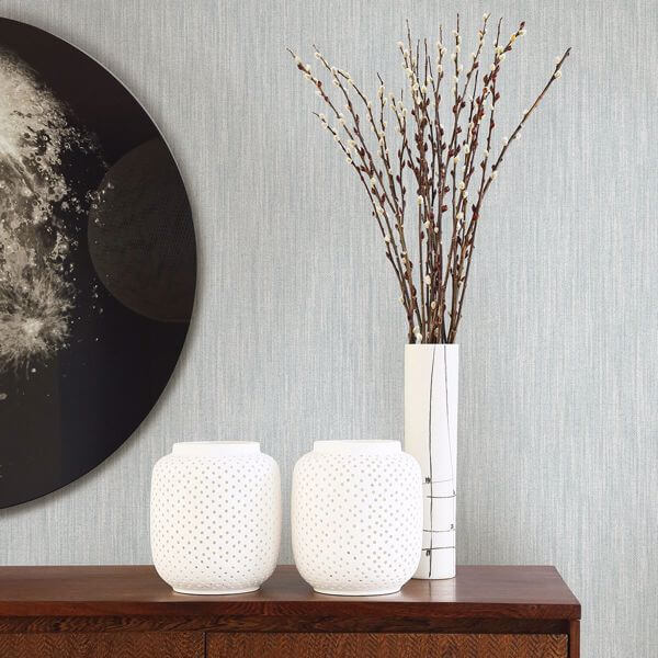 Chiniile Light Blue Linen Texture Wallpaper