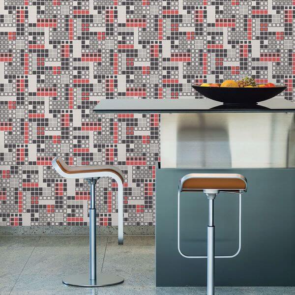 Bantry Red Geometric Wallpaper