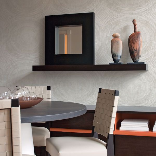 Lalit Off White Medallion Wallpaper