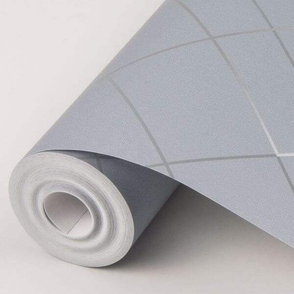 Ballard Pewter Geometric Wallpaper
