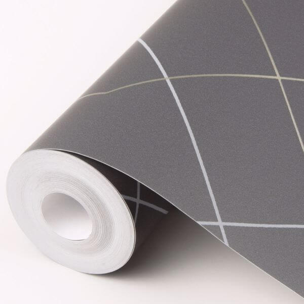 Ballard Grey Geometric Wallpaper