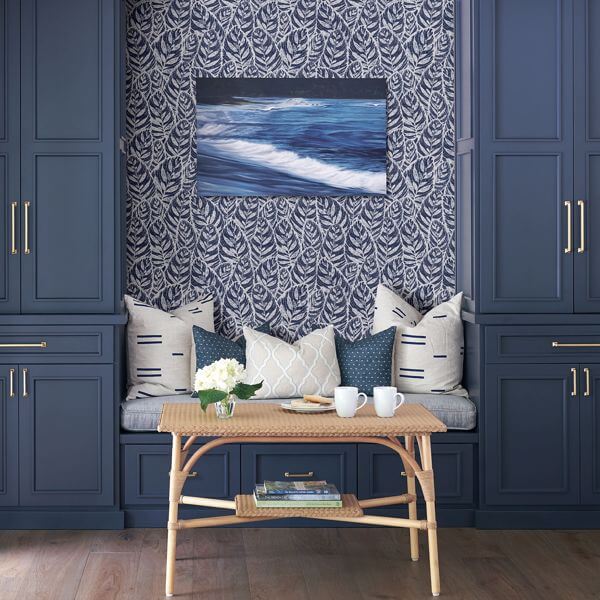 Del Indigo Indigo Botanical Wallpaper