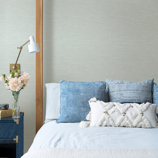 Exhale Blue Woven Texture Wallpaper