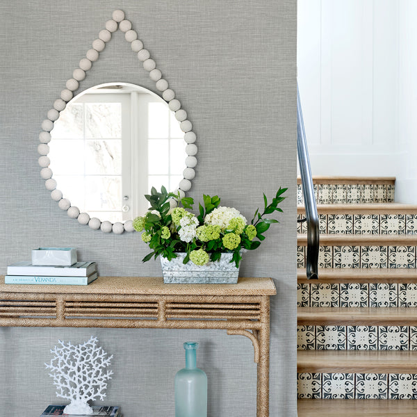 Exhale Grey Woven Texture Wallpaper