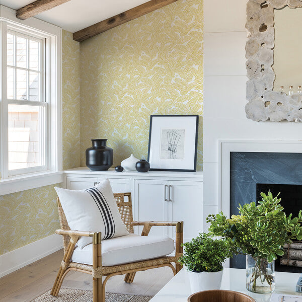Athina Yellow Fern Wallpaper
