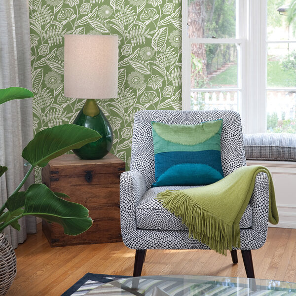 Alma Green Tropical Floral Wallpaper