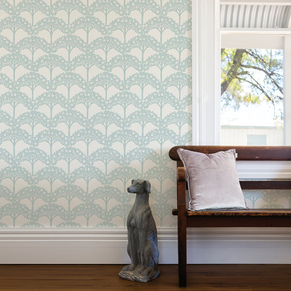 Dawson Turquoise Magnolia Tree Wallpaper