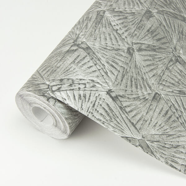 Wright Pewter Textured Triangle Wallpaper