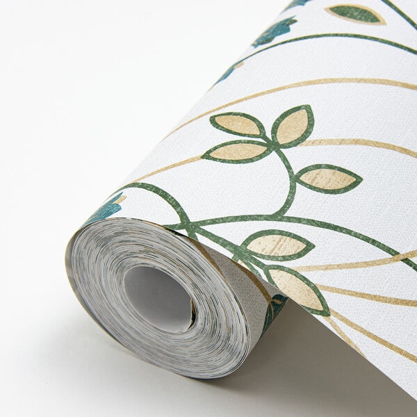 Dard Teal Tulip Ogee Wallpaper